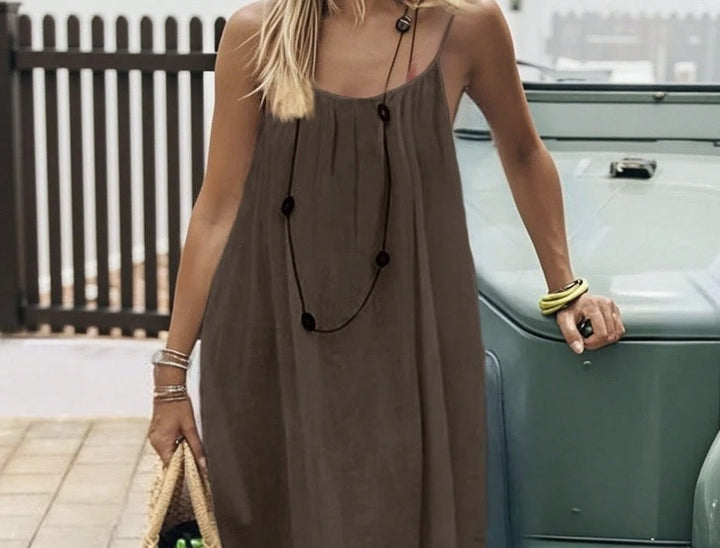Pearl | Mini Dress in Solid Icy Silk, Gathered, Backless