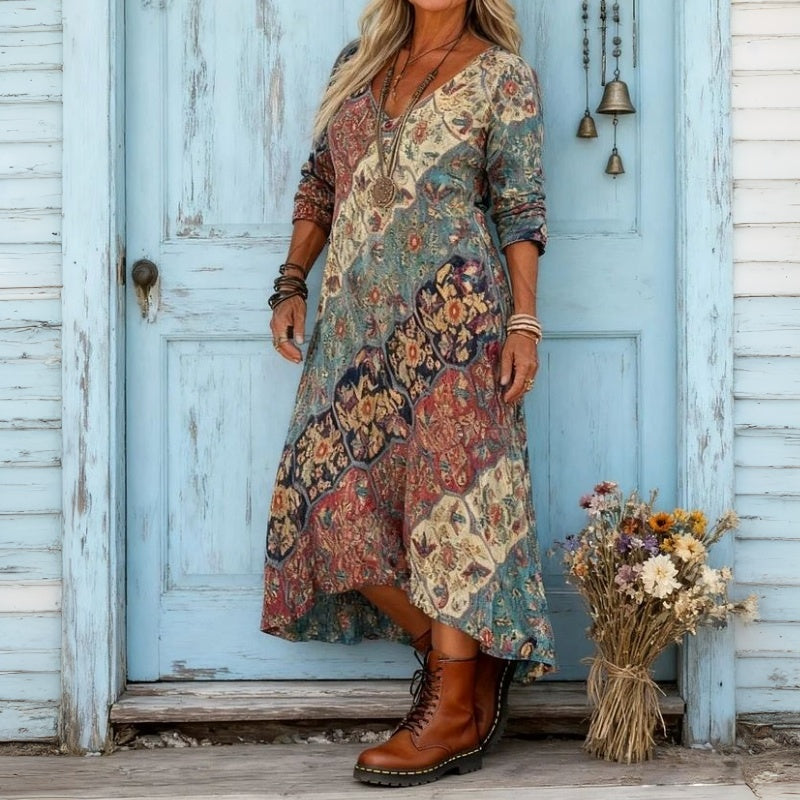 LYDIA | Patchwork Print Maxi Dress