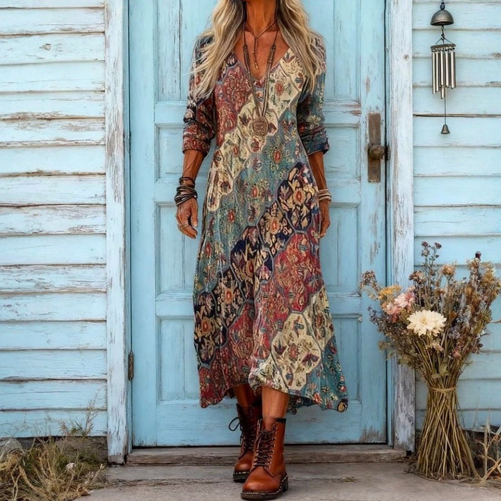 LYDIA | Patchwork Print Maxi Dress