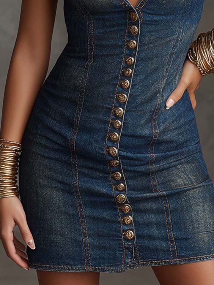 Harper | Denim Mini Dress, Fitted