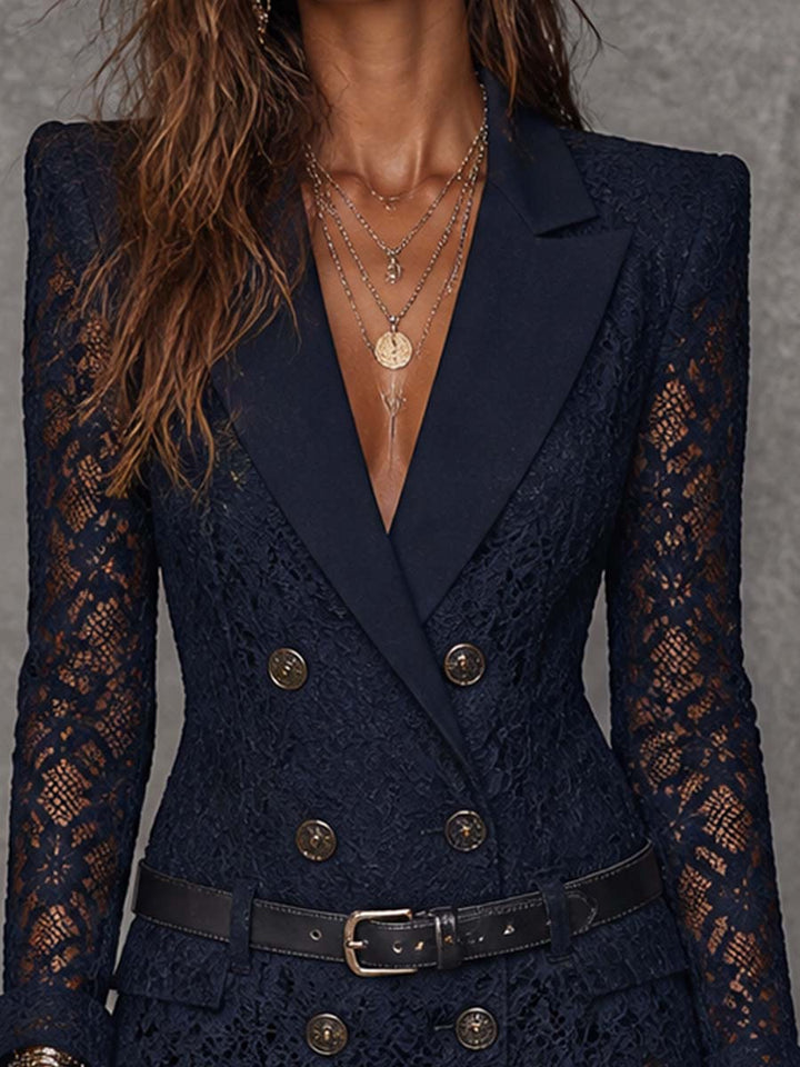 Naomi | Floral Lace Blazer Mini Dress