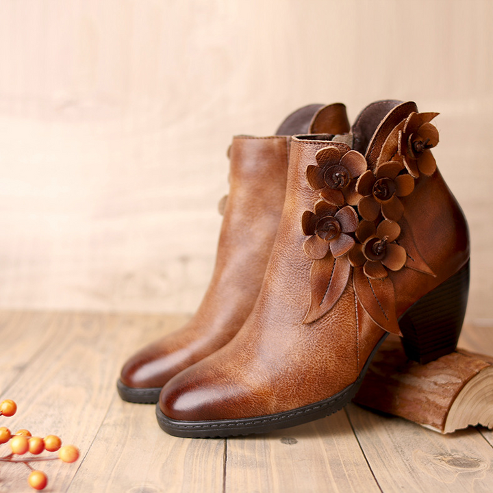 JULIETTE | Floral Cutout Ankle Boots