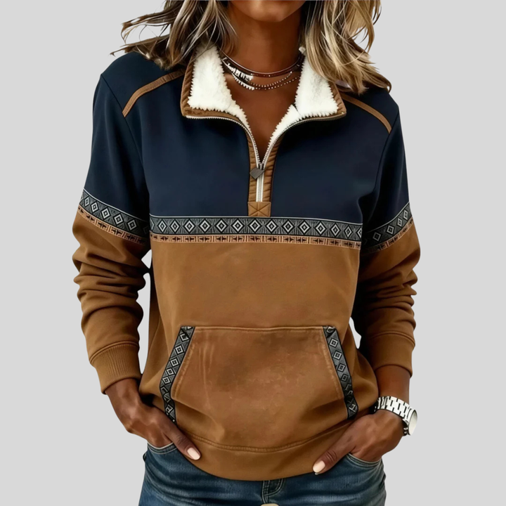 Alvette | Plush Collar Half-Zip Pullover
