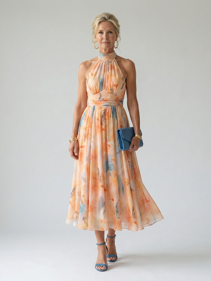 Ilaria | Soft Halter Midi Dress