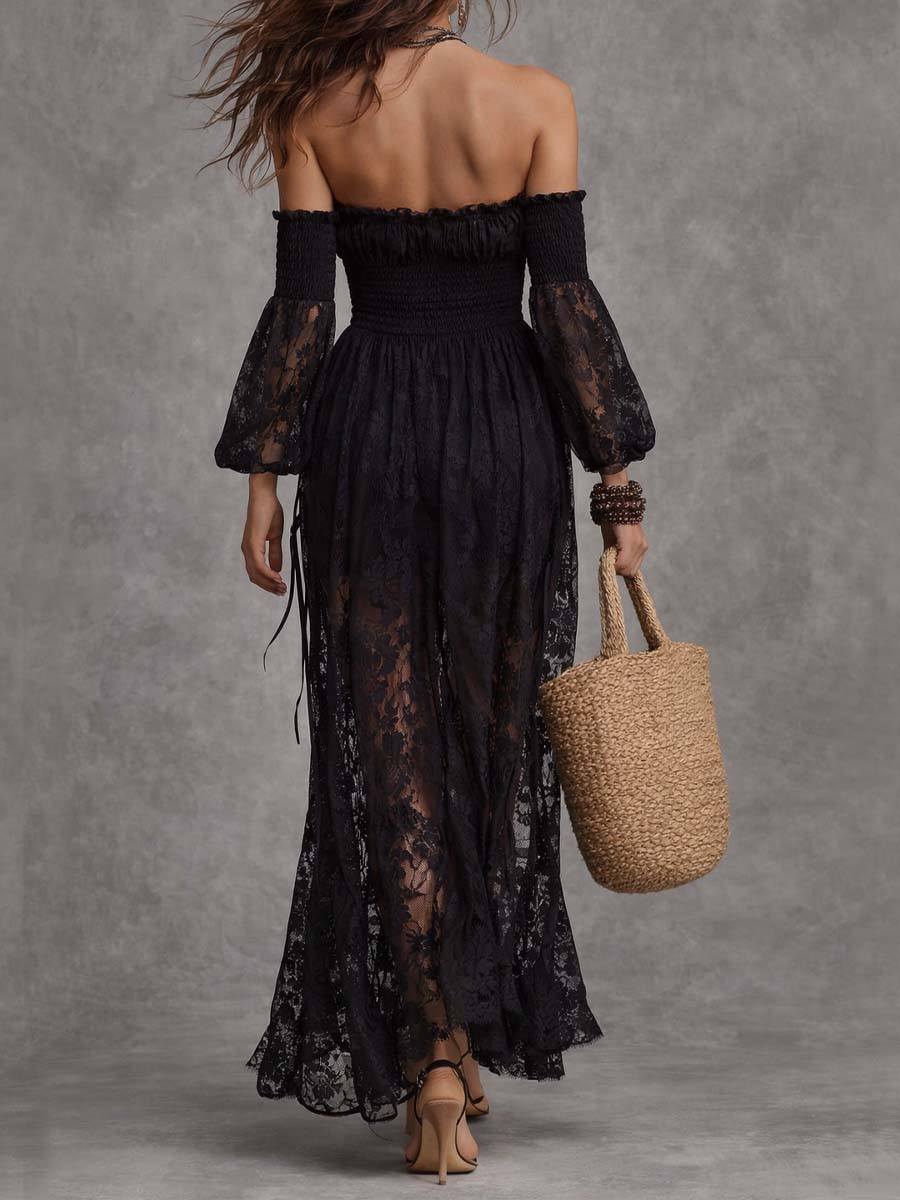 Aisha | Off-Shoulder Lace Maxi Dress