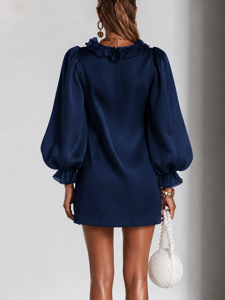 Guinevere | Ruffled Puff-Sleeve Shift Dress