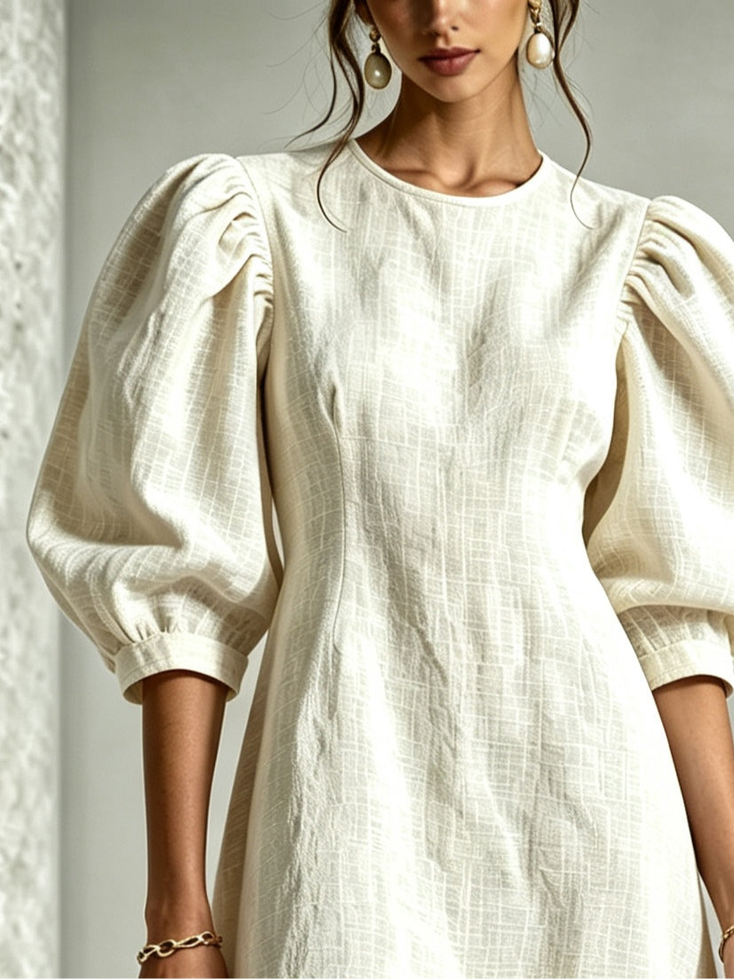Cressida | 3D Floral Puff-Sleeve Mini Dress