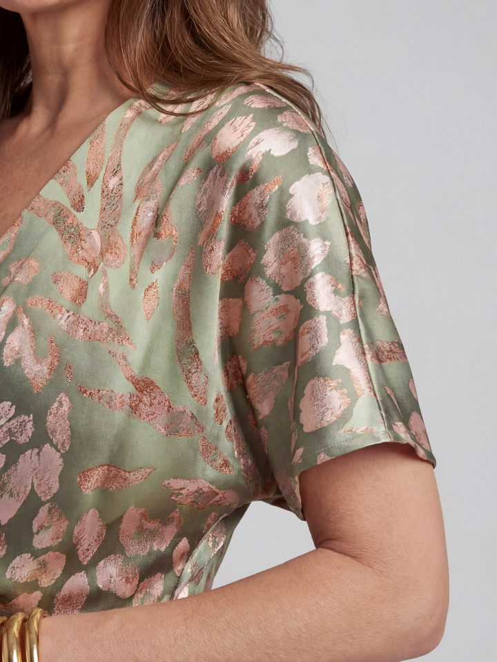 Ginevra | Abstract Print Twist Waist Midi