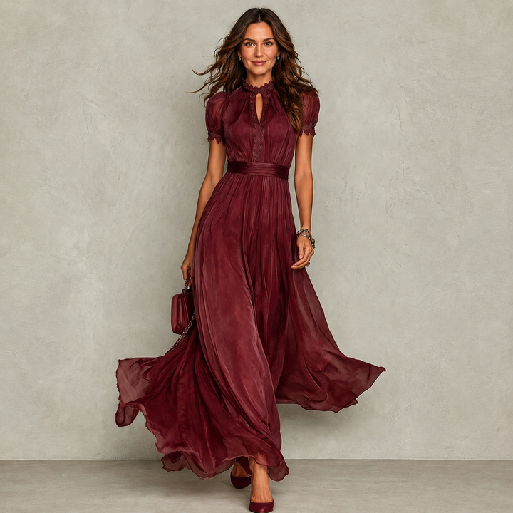 ZOEY | Ruffle Neck Pleated Dress
