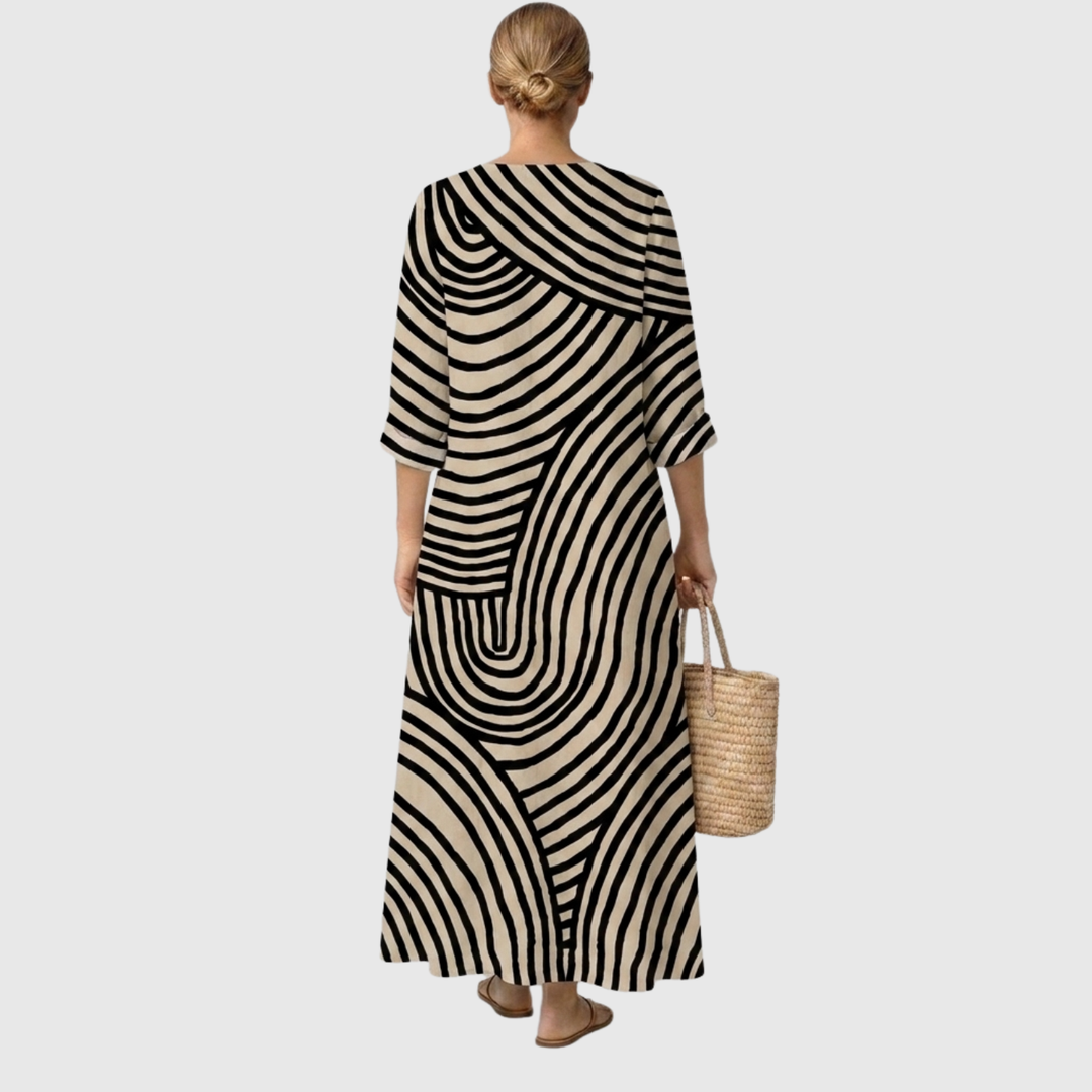 VIVIAN | Bohemian Zebra Stripe Maxi
