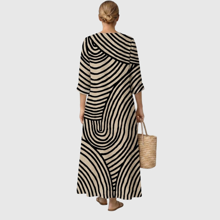 VIVIAN | Bohemian Zebra Stripe Maxi