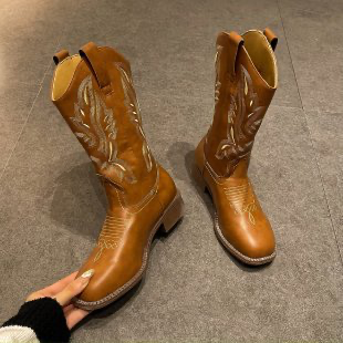 GENEVIEVE | Patterned Mid-Calf Boots