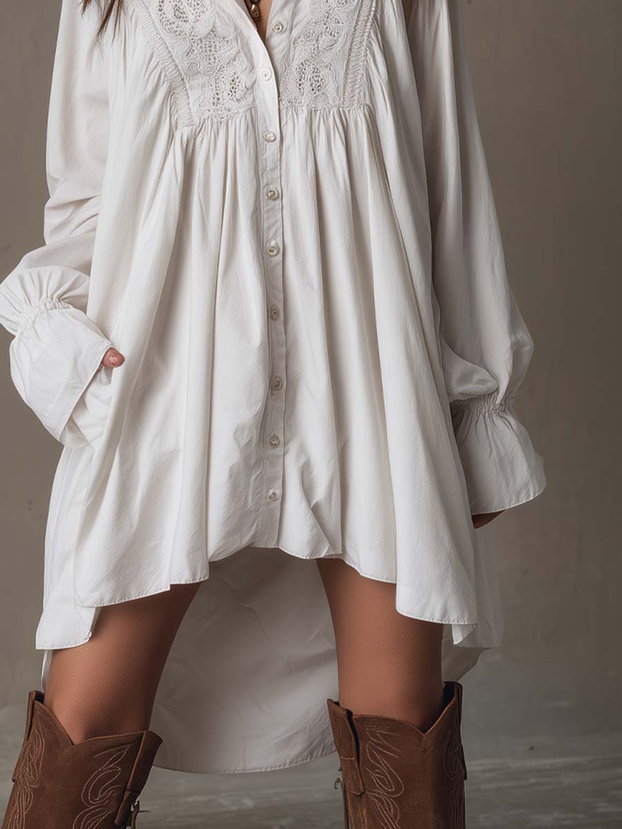 Harper | Lace Long-Sleeve Mini Dress