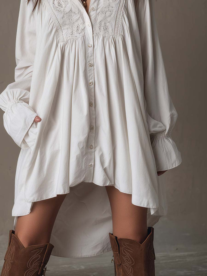 Harper | Lace Long-Sleeve Mini Dress