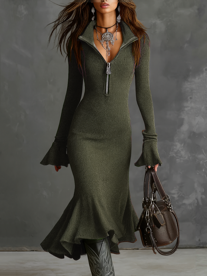 Jocelyn | Trumpet Sleeve Midi Dress