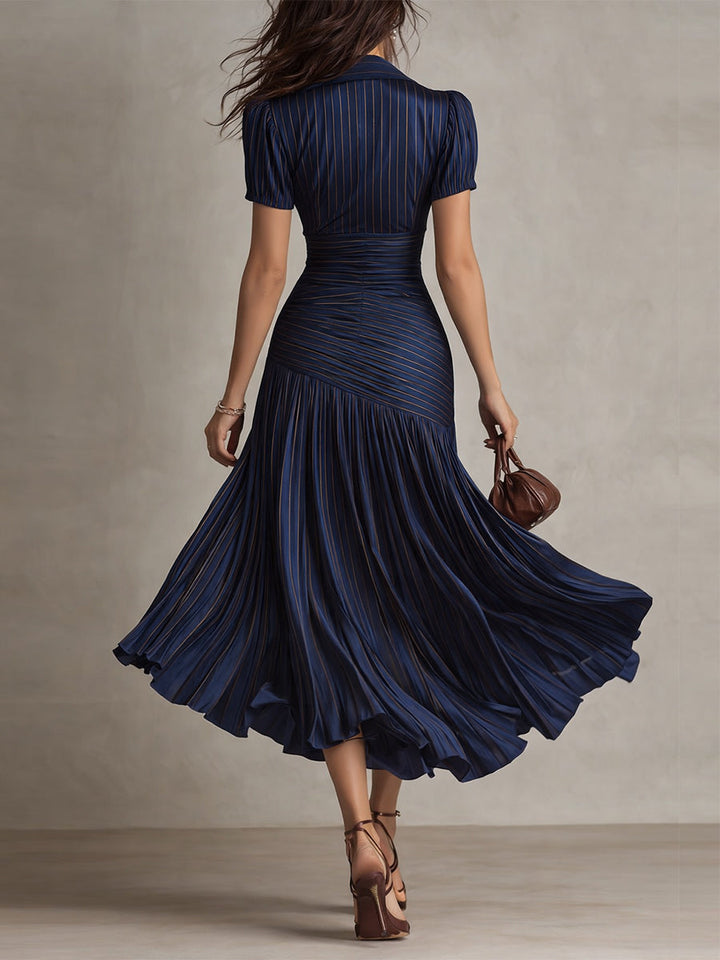 Eleanora | Retro Striped Midi Dress