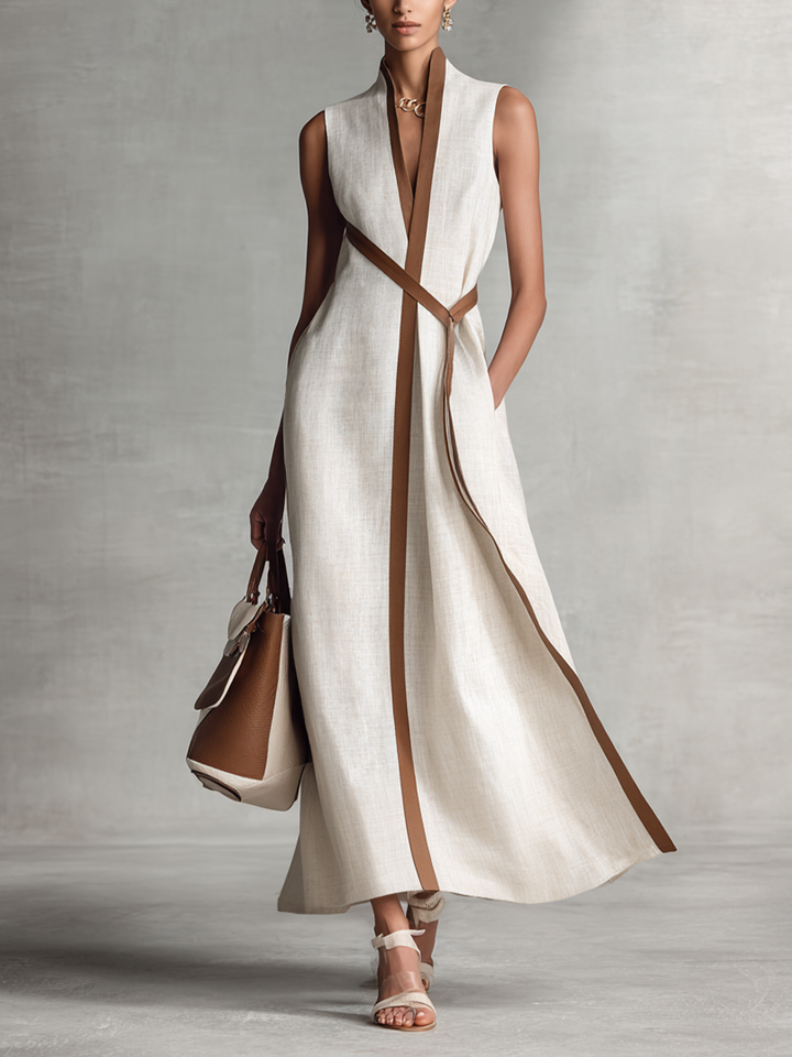 Cordelia | Sleeveless Tie-Waist Maxi Dress