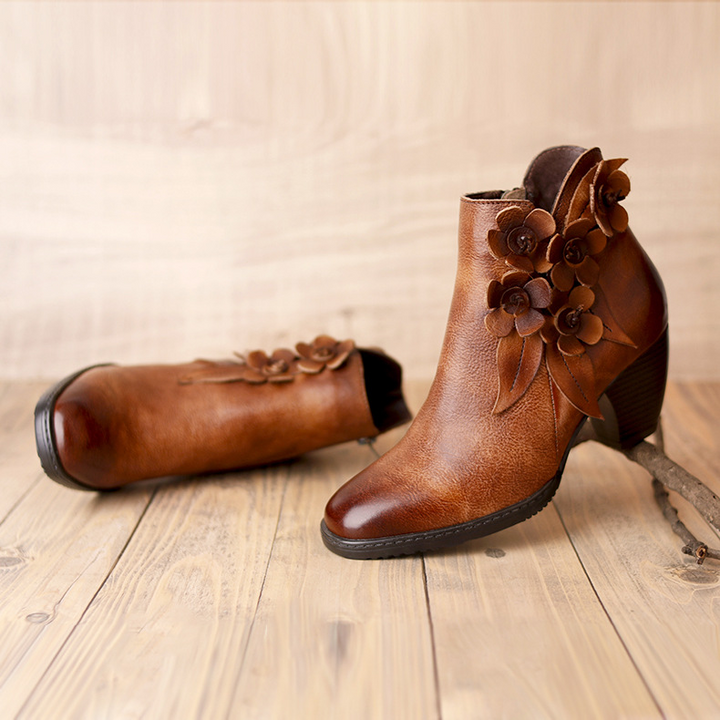 JULIETTE | Floral Cutout Ankle Boots