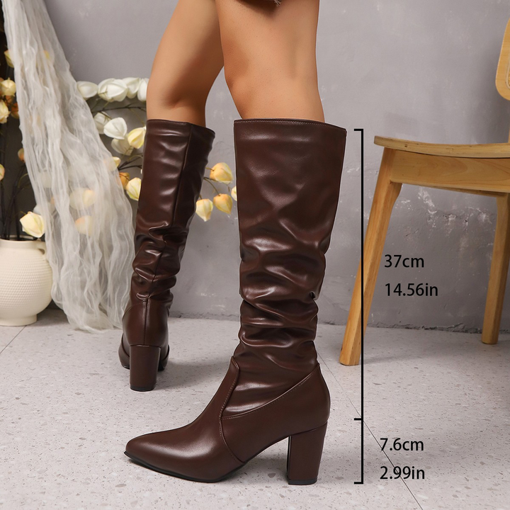 DAHLIA | Slouched Tall Black Boots