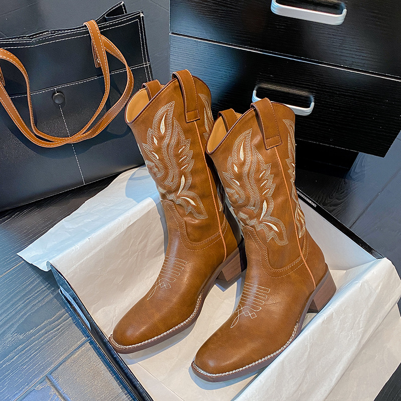 GENEVIEVE | Patterned Mid-Calf Boots