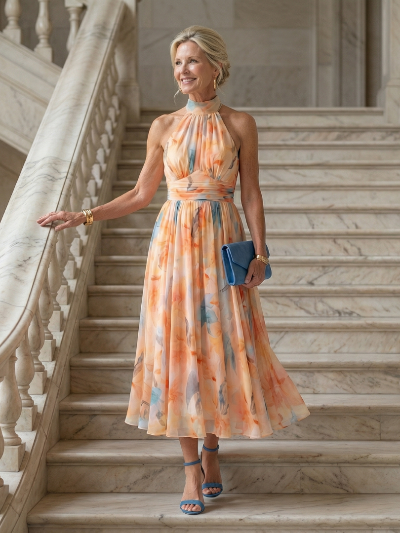 Ilaria | Soft Halter Midi Dress
