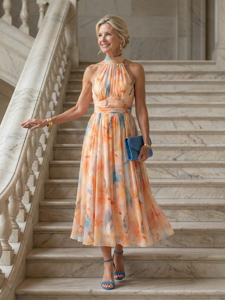 Ilaria | Soft Halter Midi Dress