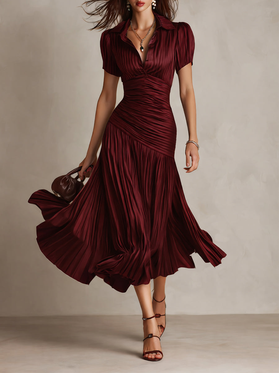 Eleanora | Retro Striped Midi Dress