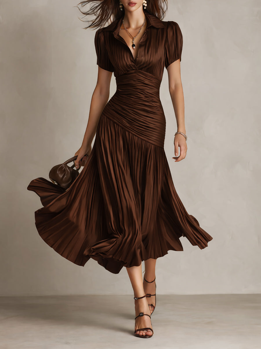 Eleanora | Retro Striped Midi Dress