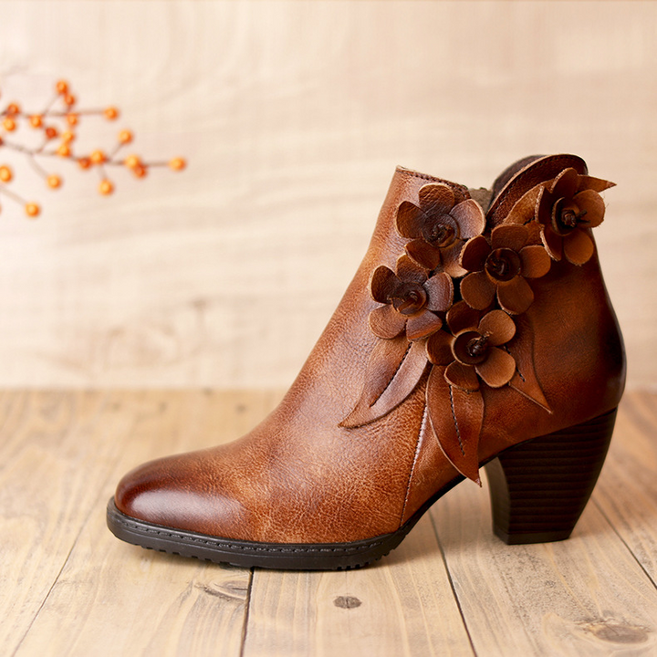 JULIETTE | Floral Cutout Ankle Boots