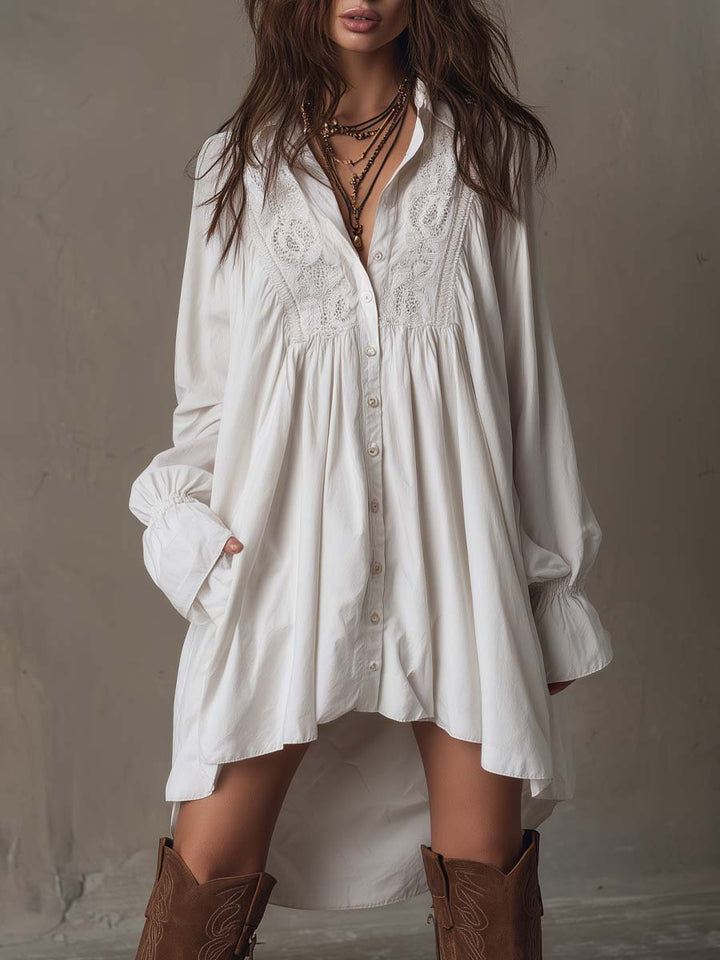 Harper | Lace Long-Sleeve Mini Dress