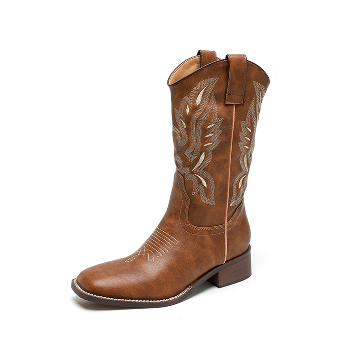 GENEVIEVE | Patterned Mid-Calf Boots