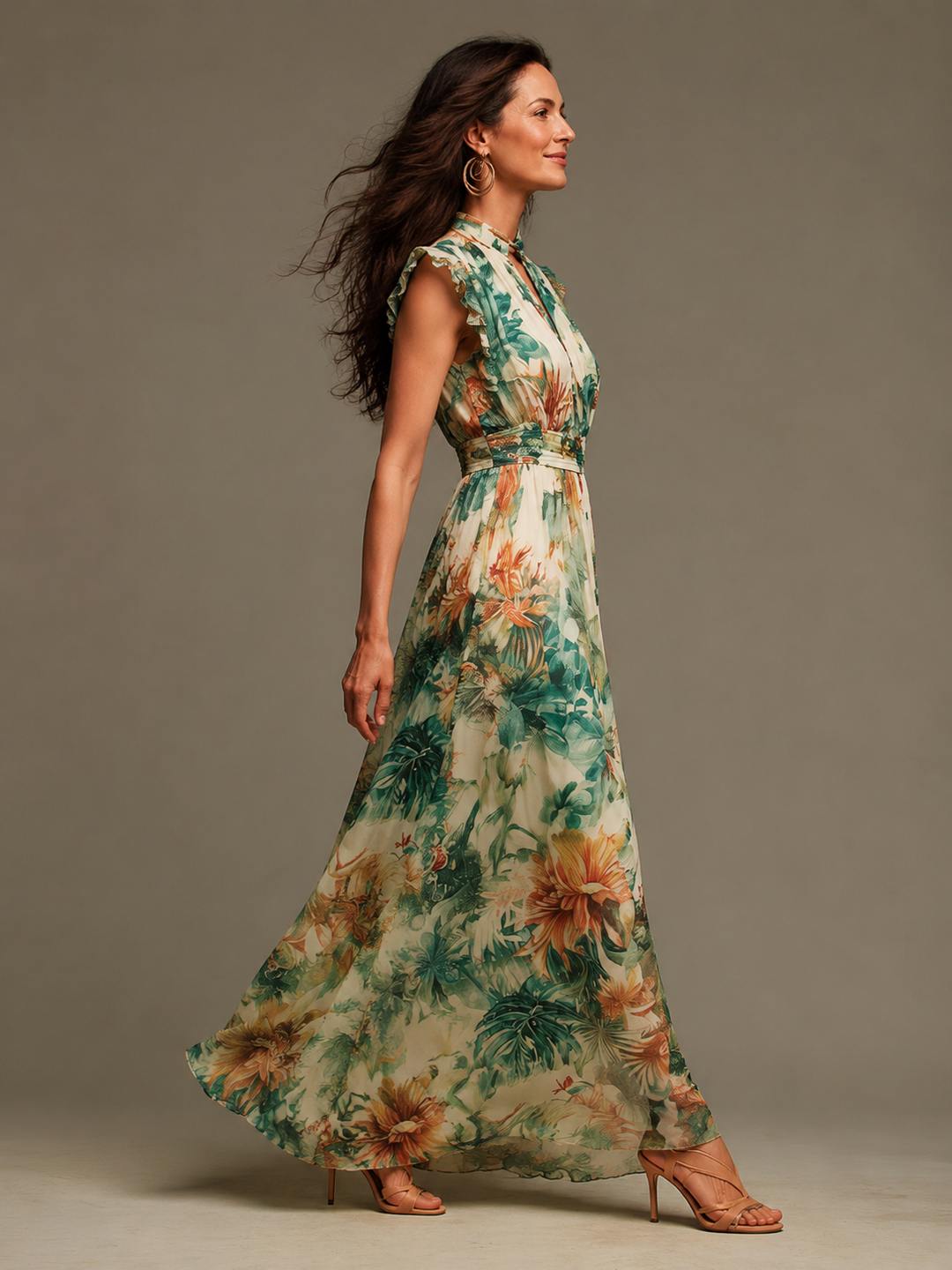 GRACE | Painted Tropical Maxi Dress