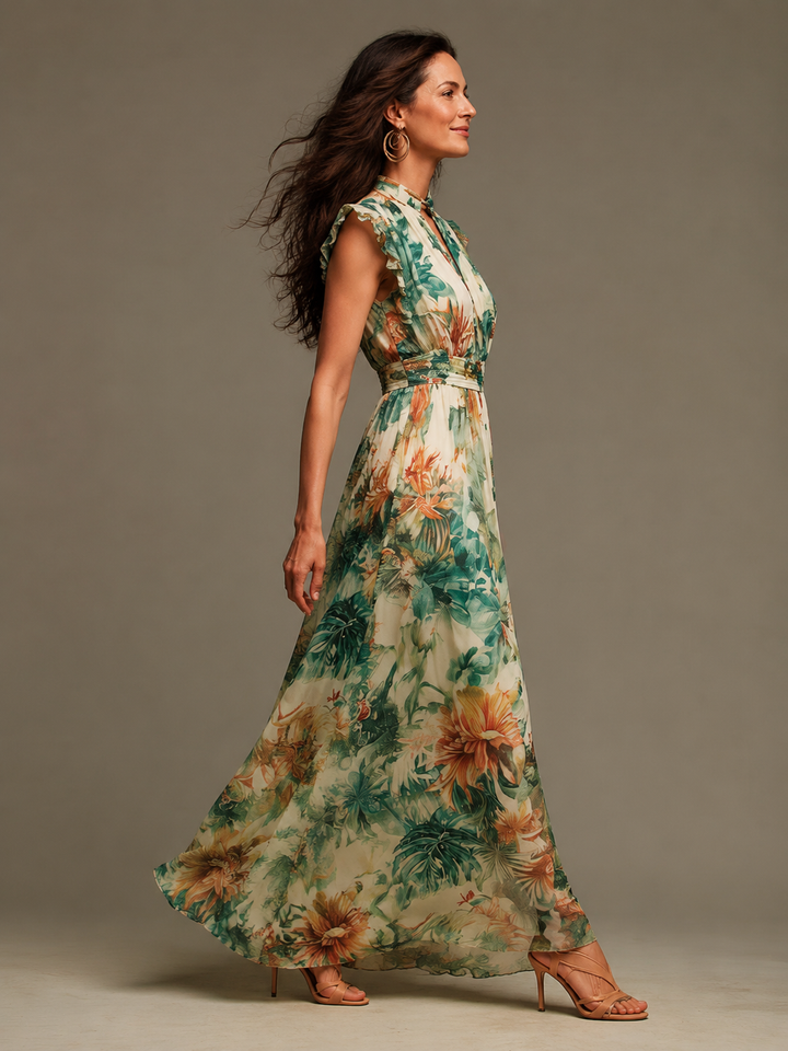 GRACE | Painted Tropical Maxi Dress