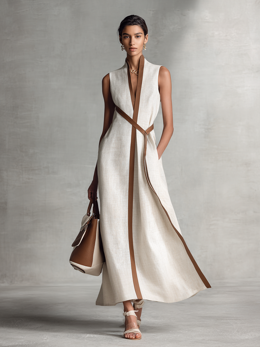 Cordelia | Sleeveless Tie-Waist Maxi Dress