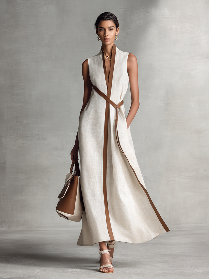 Cordelia | Sleeveless Tie-Waist Maxi Dress
