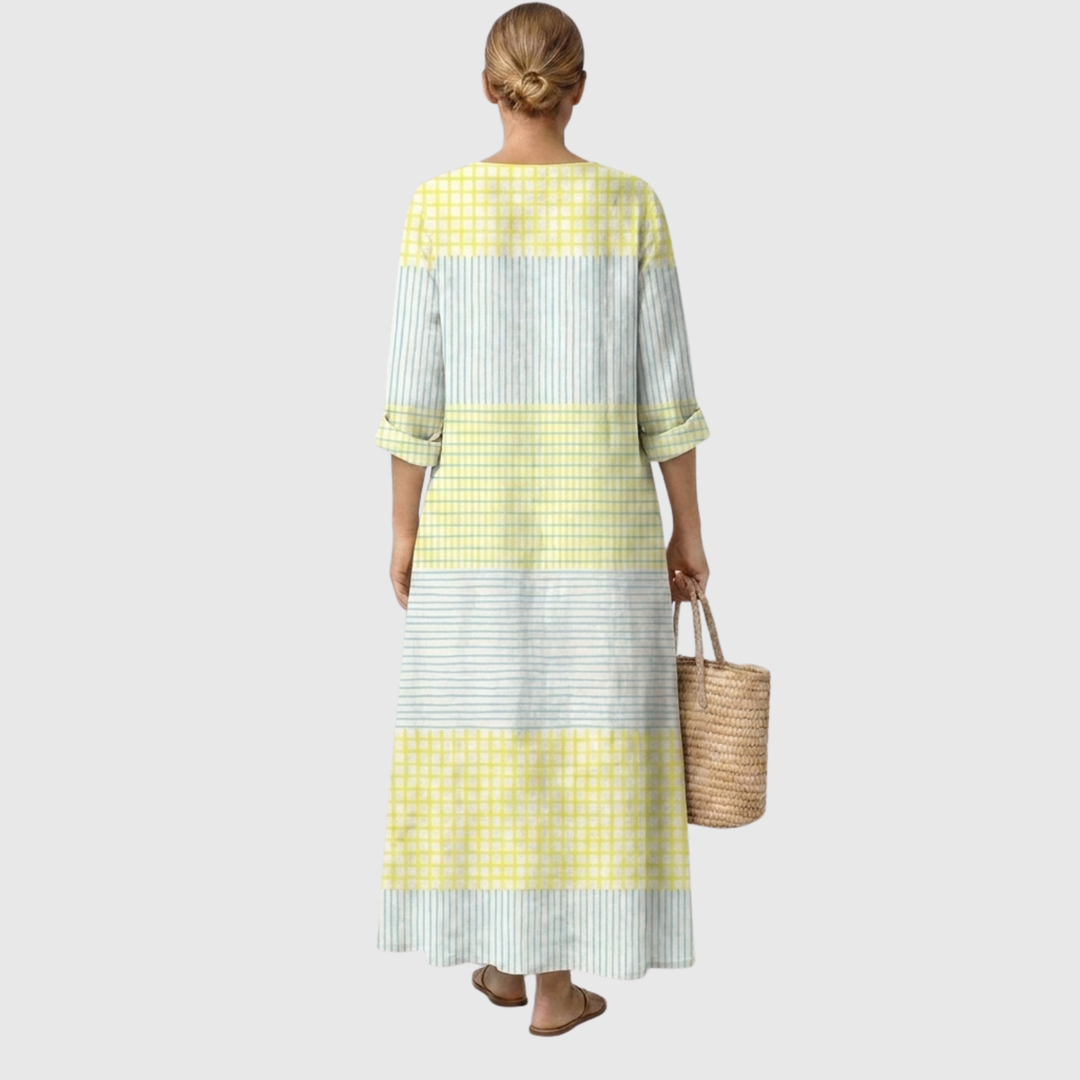 MAEVE | Bohemian Yellow Gingham Maxi
