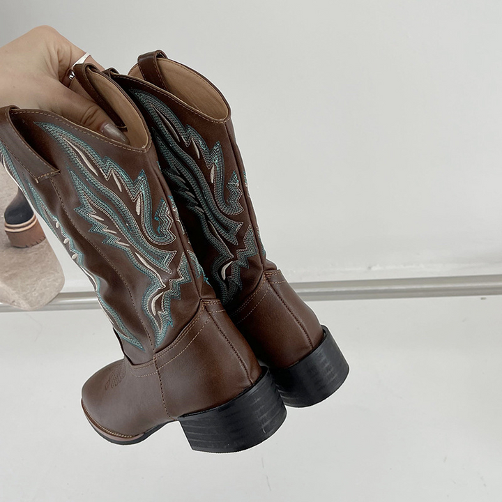 GENEVIEVE | Patterned Mid-Calf Boots