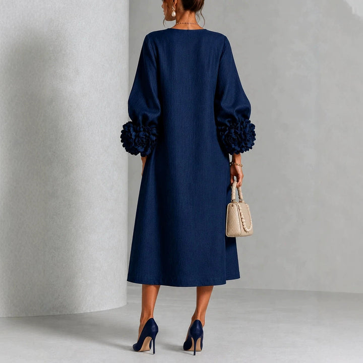 IVY | Rose-Cuff Sleeve Midi Dress