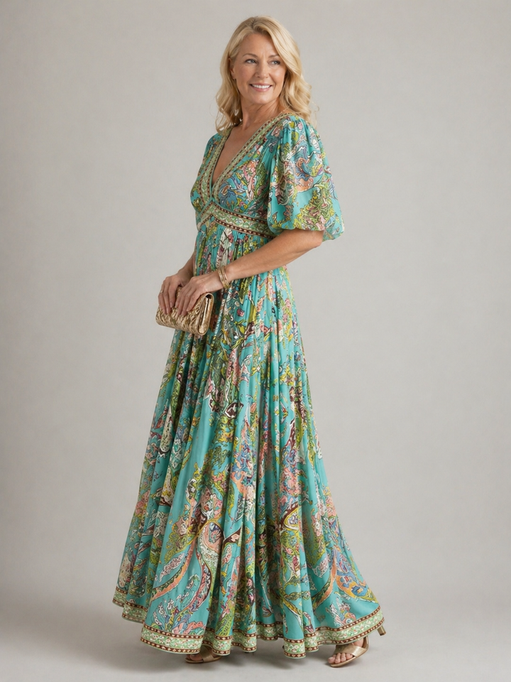 Loretta | Airy Puff Sleeve Maxi Dress