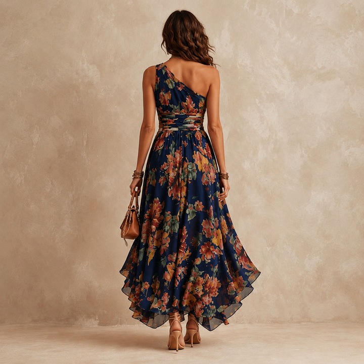 CELESTE | One-Shoulder Floral Maxi Dress