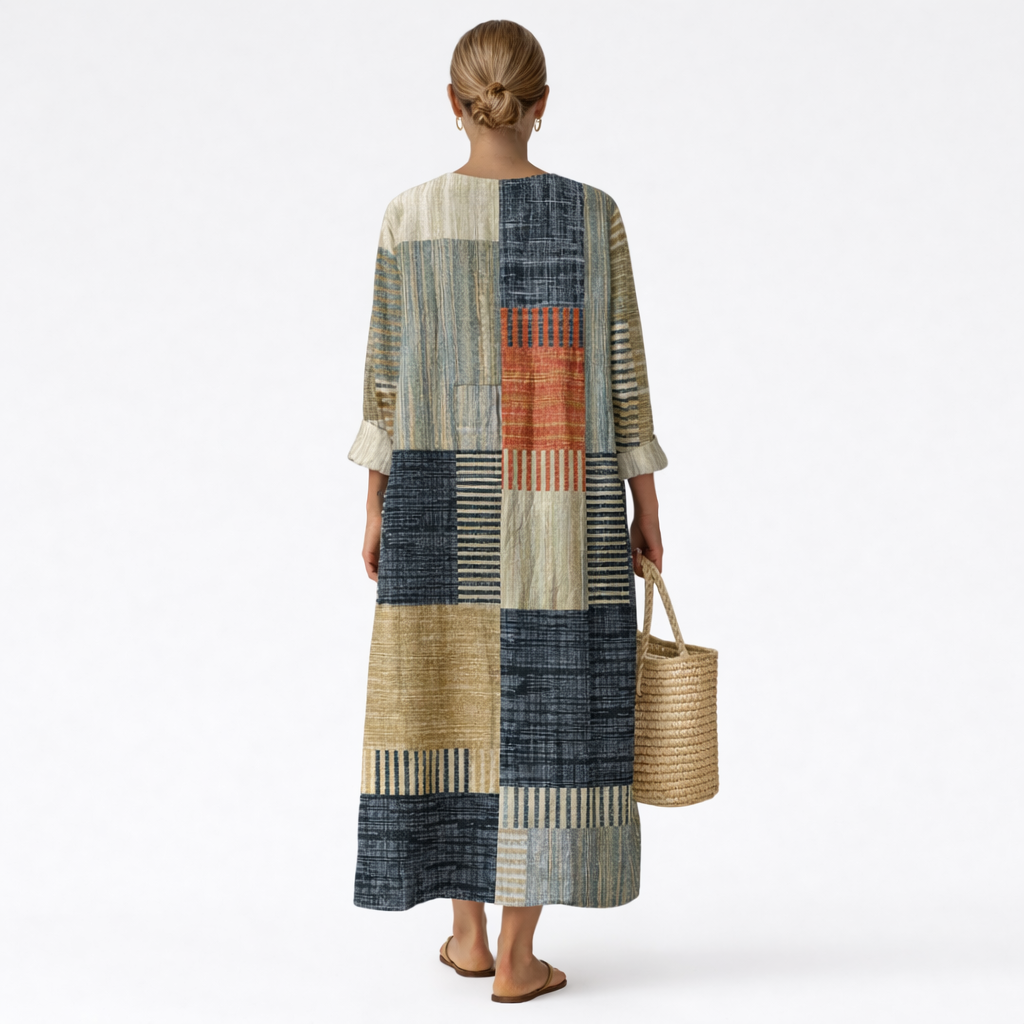 FRANCES | Bohemian Stripe Patchwork Maxi