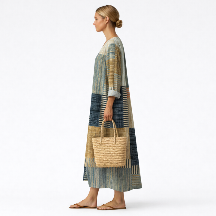 FRANCES | Bohemian Stripe Patchwork Maxi
