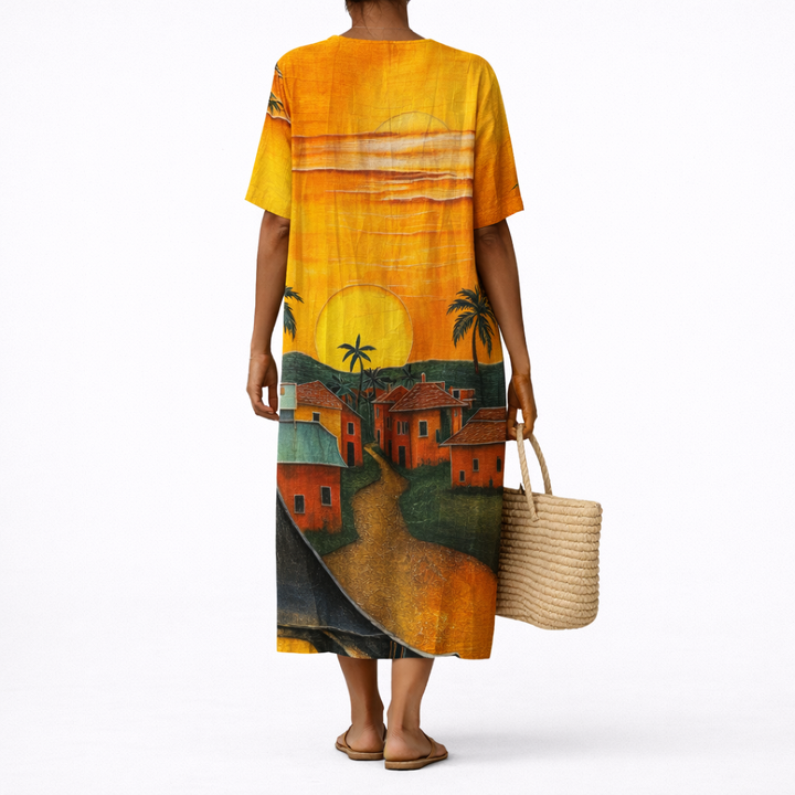 JOSIE | Bohemian Painted Scene Maxi
