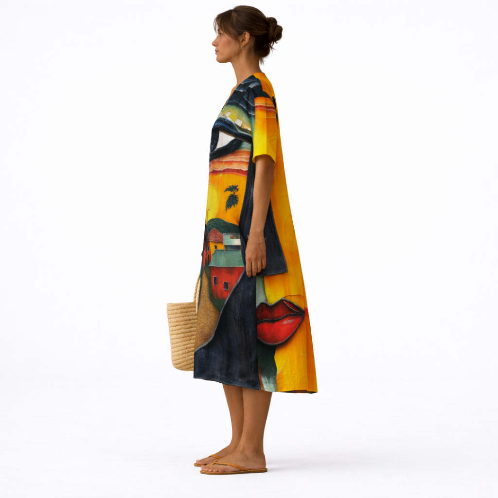 JOSIE | Bohemian Painted Scene Maxi