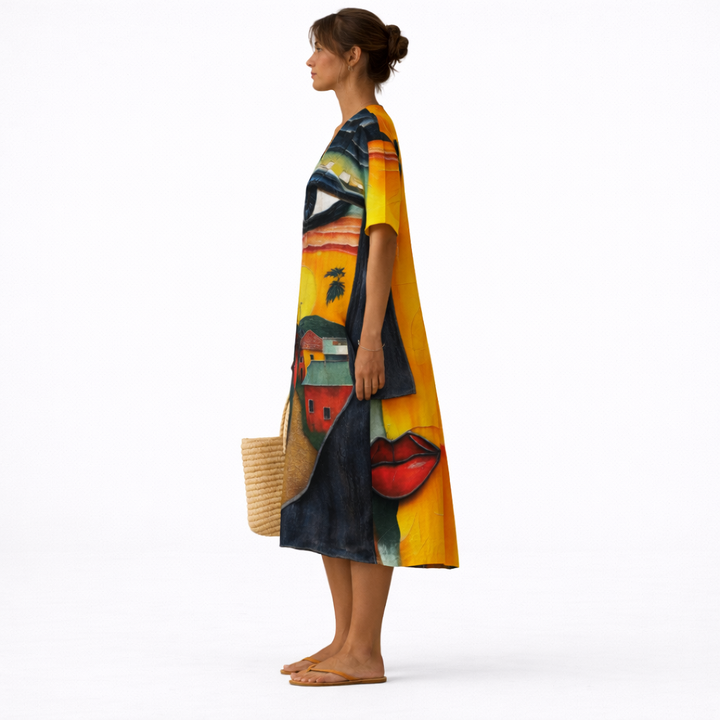 JOSIE | Bohemian Painted Scene Maxi
