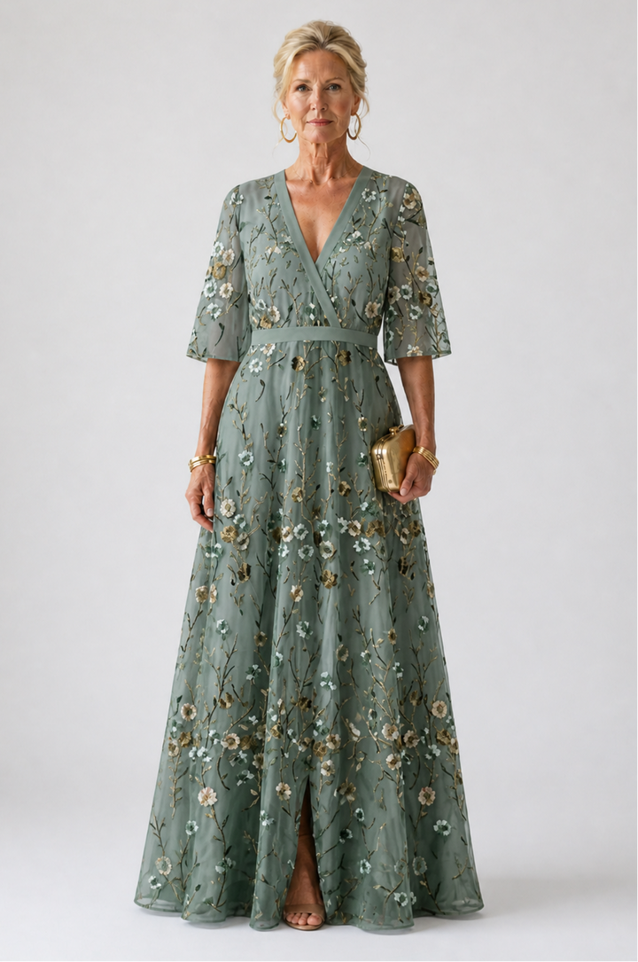 Delia | Floral Short Sleeve Maxi Dress