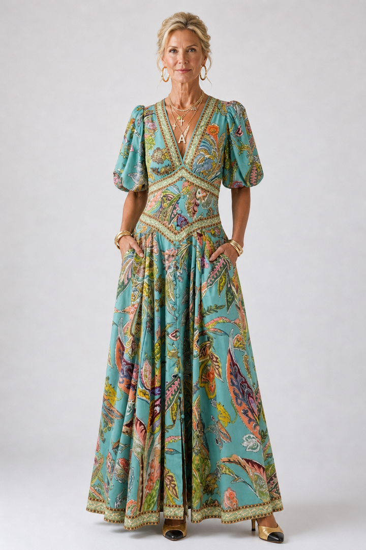 Loretta | Airy Puff Sleeve Maxi Dress