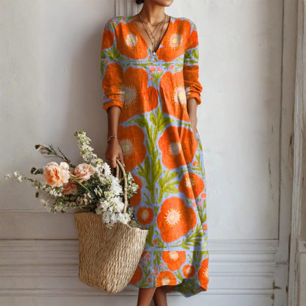 MARIGOLD | Bohemian Orange Field Floral Maxi