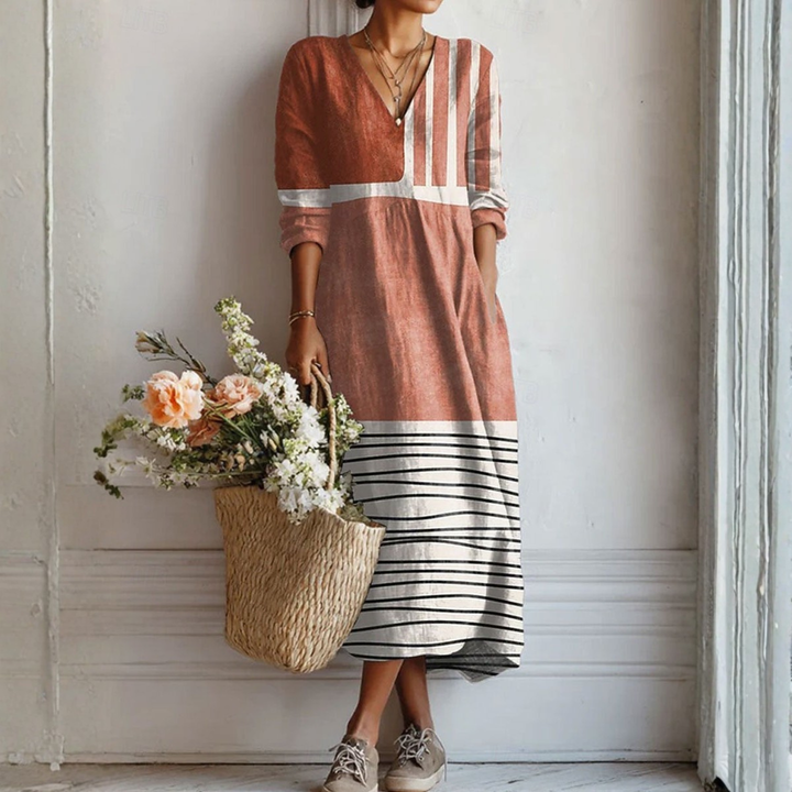 HARPER | Bohemian Terracotta Stripe Maxi