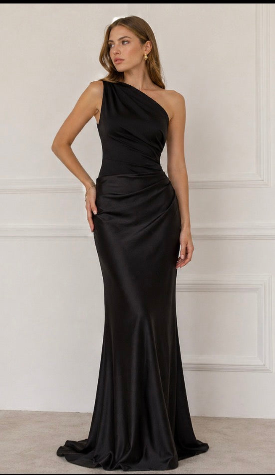 Flavia | Satin Maxi Dress
